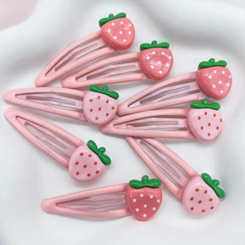 4-20pcs Cartoon Strawberry BB Clips Girl Heart Sweet Girl Side Clip Ins Versatile Cute Bangs Edge Clip Hair Clips