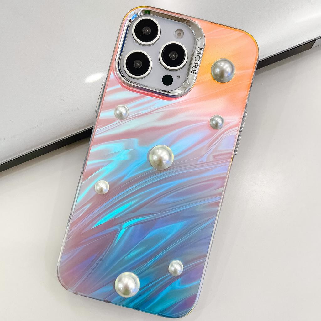 Electroplated Laser for IPhone16E Mobile Phone Case for Apple 15PROMAX Trendy Pearl 14 Protective Case