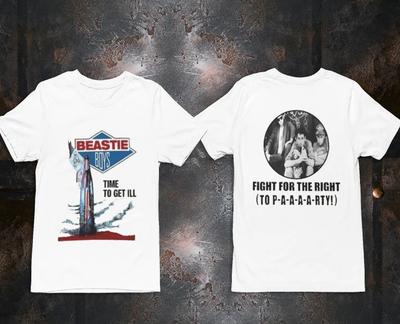 Vintage 80er Beastie Boys Time to Get Ill Fight for the Right Weißes Unisex T-shirt
