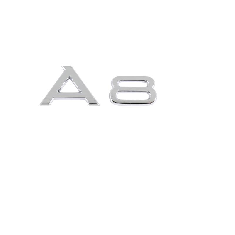 3D Letters Numbers Emblem for Audi A3 A4 A5 A6 A7 A8 Q2 Q3 Q5 Q7 Car Trunk Lid Nameplate Badge Logo Sticker Chrome Glossy Black