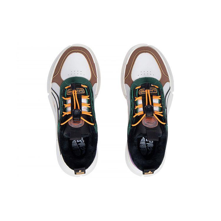 Li Ning Kids Sports Lifestyle Series Fashion Classic Letter Color Block Low Top Casual Shoes Kids Casual Shoes YKCS192-7