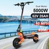 X5 Elektroroller 6000W 60V40AH mit Doppelfederung Stoßdämpfung Maximale Geschwindigkeit 95KM/H 11 Zoll Geländetauglich 100KM Reichweite