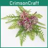 Succulent Plant Faux Flower Cluster With Handcrafted Elements For Indoor Decor