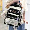 Girls School Bag Set Cute Lightweight Bookbag for Middle High School Students Women Travel Backpack Bear Pendant