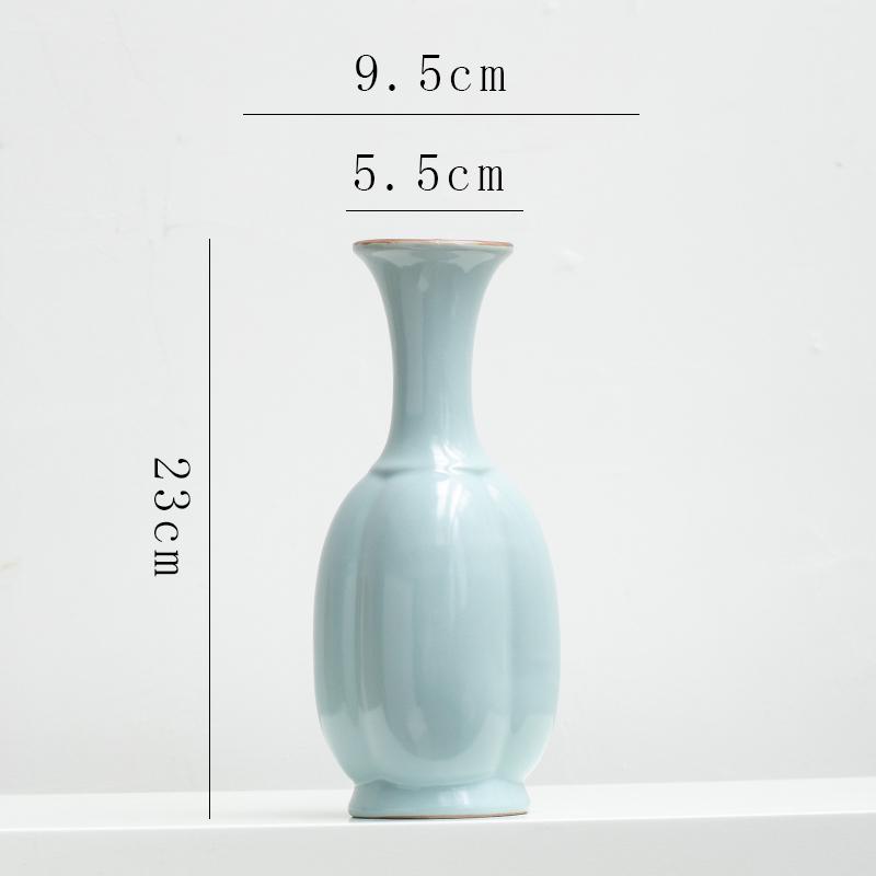 Chinese Zen Ru Kiln Ceramic Vase for Home Decor: Ideal for Living Room or Entryway Flower Arrangements and Green Plants