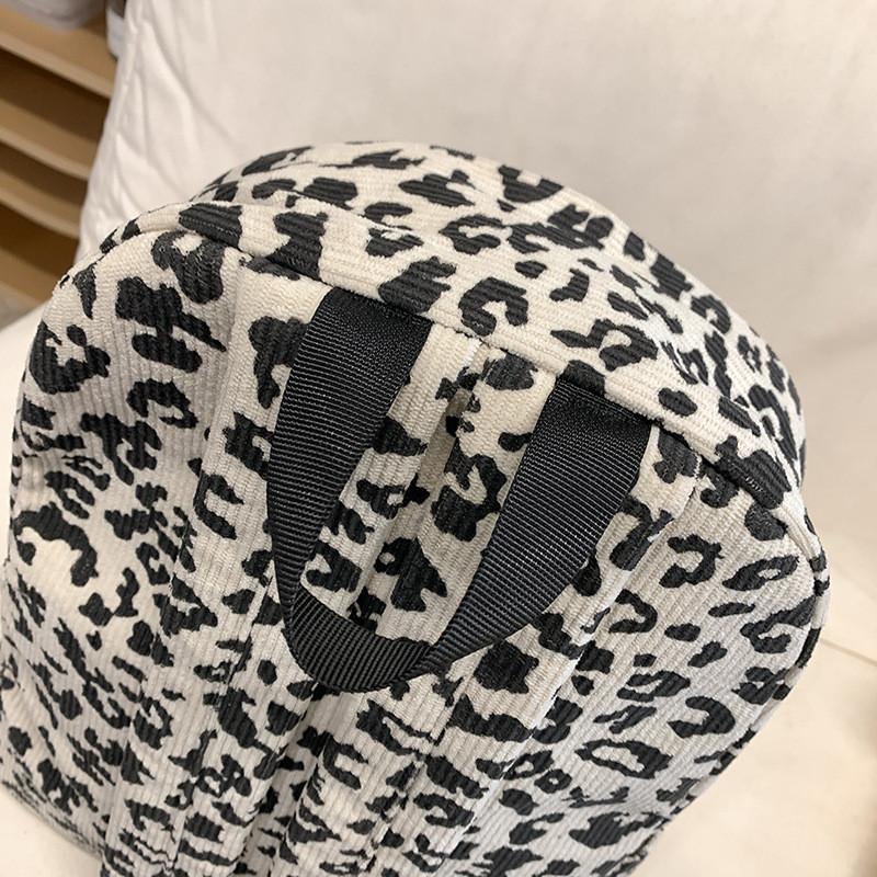 Urban Style Leopard Print Soft Backpack With Zipper Closure For Student And Travel