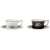 Noritake Cup Saucer Pair Coffee and 240cc Aidan 2 Guests Bone China & (color-changeable Set) (for Tea) White/Black P93687/4867-12