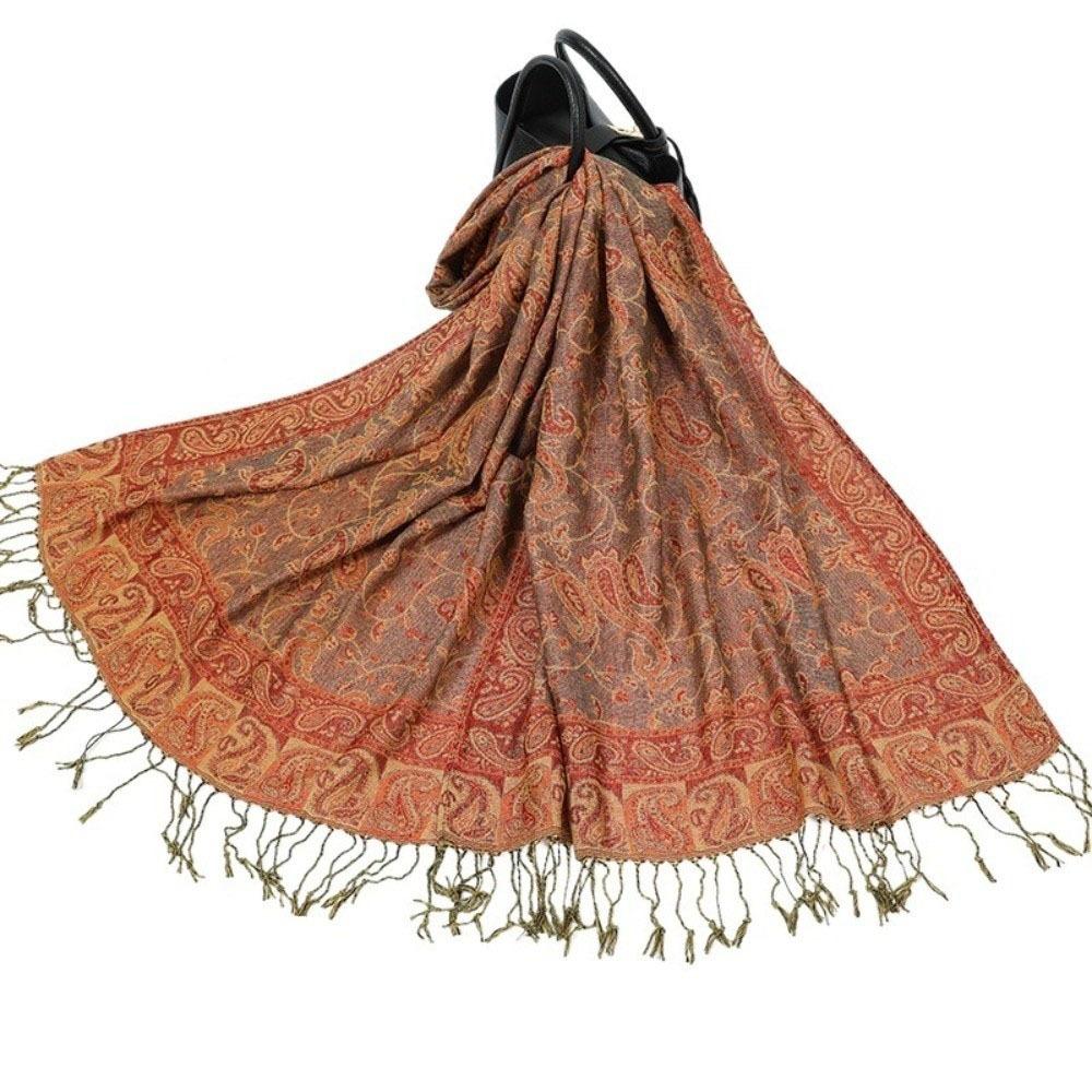 Ethnic Style Sunscreen Shawl Sun Protection Cashmere Scarf Soft Paisley Shawl  Travel