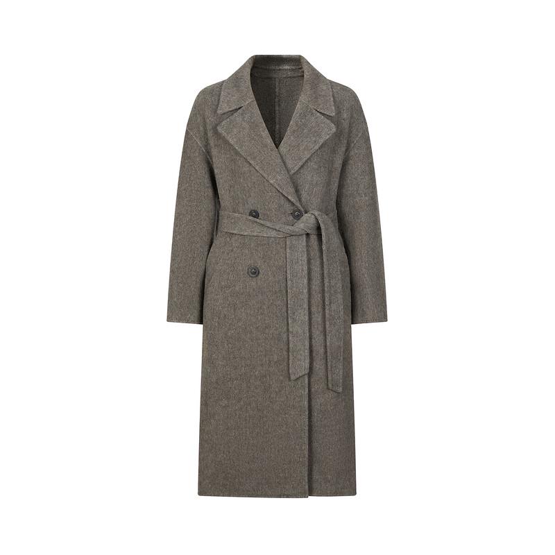 JUZI ANNAKOU Women's Double-Breasted Long Wool Double-Faced Coat