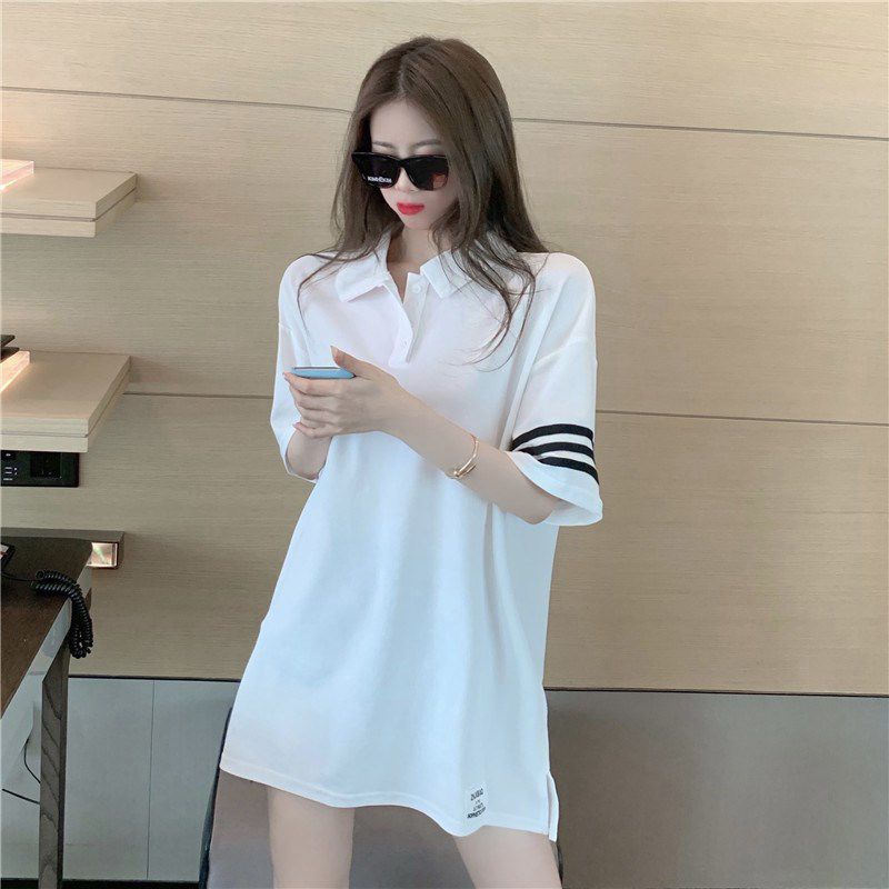 

Polo Long Bottom Missing Loose Large Version Shirtdress White M