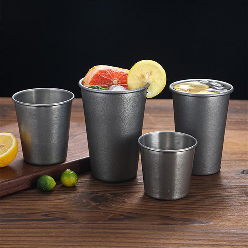 Retro kufel do piwa w stylu japońskim na herbatę, ze stali nierdzewnej, dwuwarstwowy, kubek do kawy, do biura, do domu, do wody, do mleka, tumbler do napojów, naczynie do picia