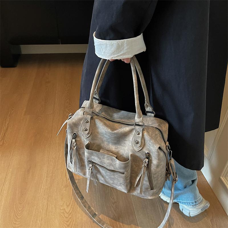 Vintage Women's PU Handbag, Simple Tote Bag, Large-capacity Messenger Bag, Fashionable Large-capacity Daily Handbag, Vintage Style