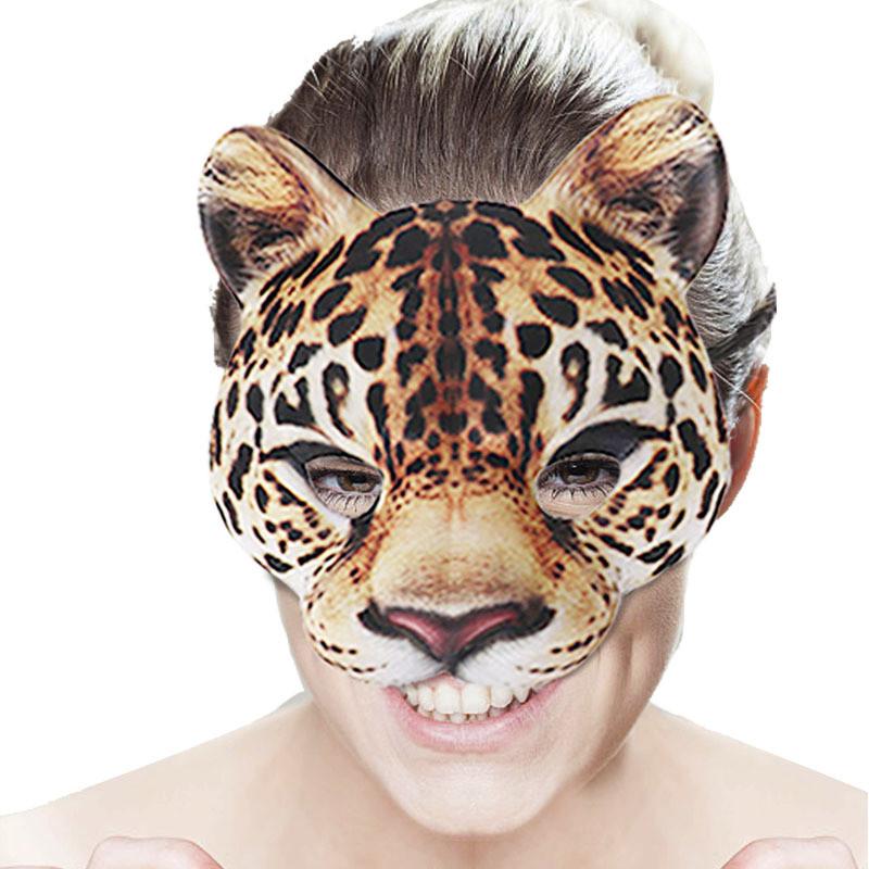 Halloween Cheetah Face Mask Eva Material For Costume Party And Diy Decor