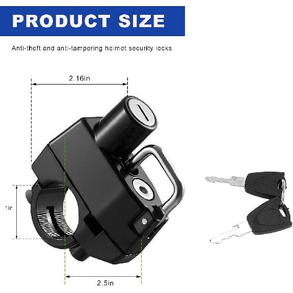 Motorcycle Helmet Lock, Aluminum Alloy Anti Theft Helmet Security Locks, Universal Tamper-Proof Helmet Locks For Motorbike Scooter Bike, Motorcycle