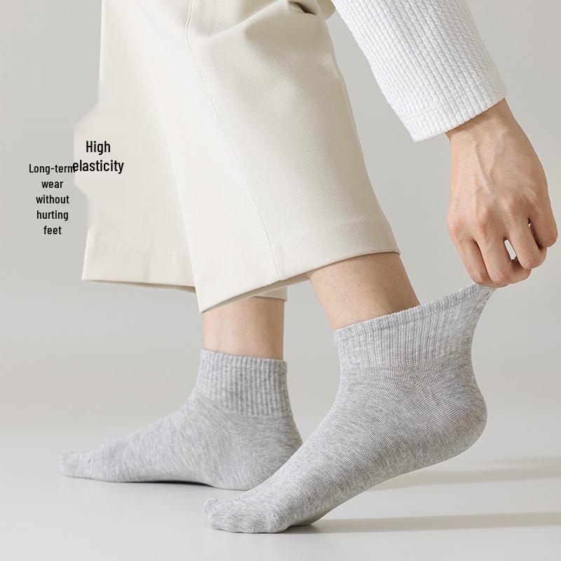 Men's Summer Thin Cotton Sports Socks: Sweat-Absorbing, Anti-Odor, Breathable, Antibacterial, Boneless