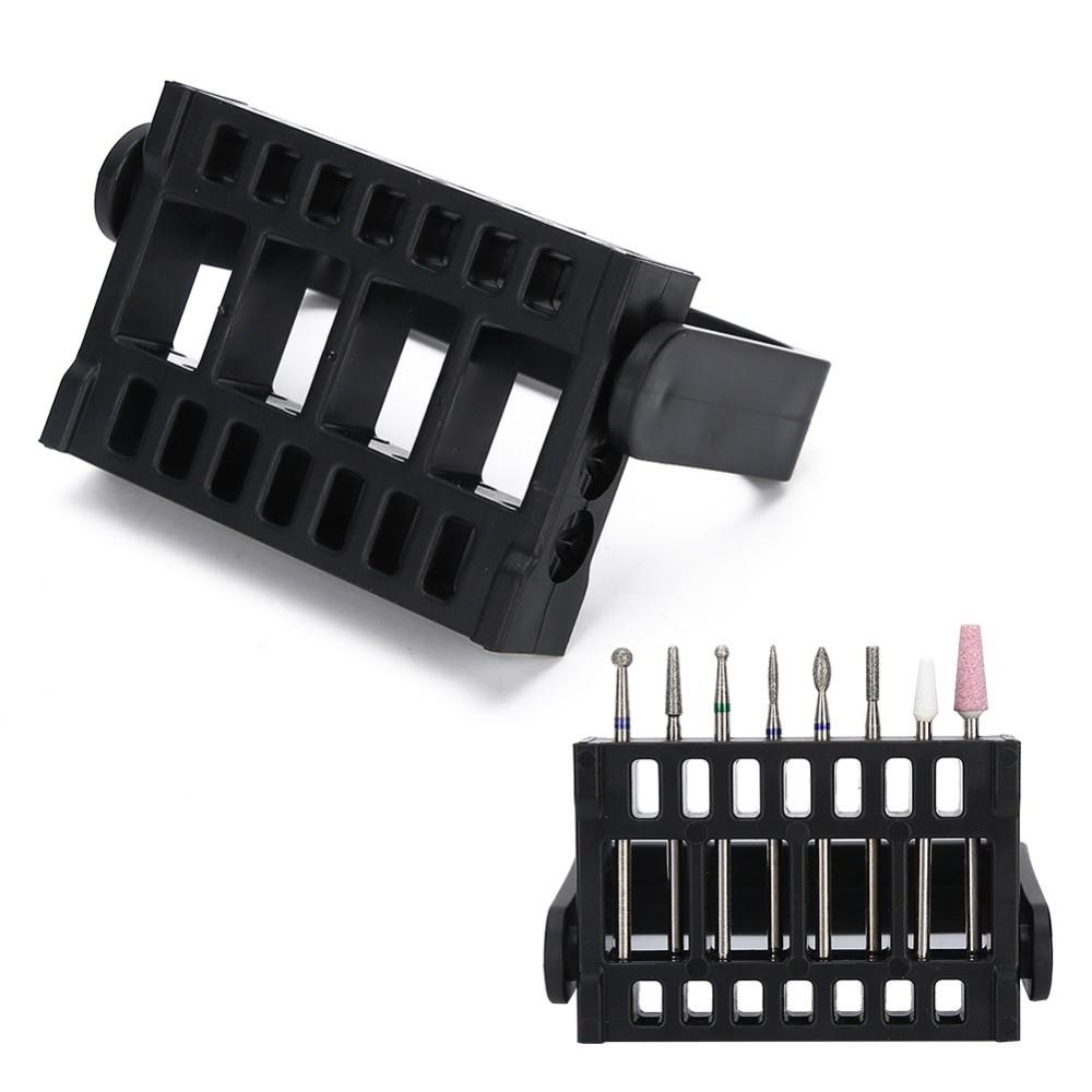 2PCS 16-Hole Drill Bit Organizer ABS Nail Tool Holder Manicure Display Rack Professional Salon Use