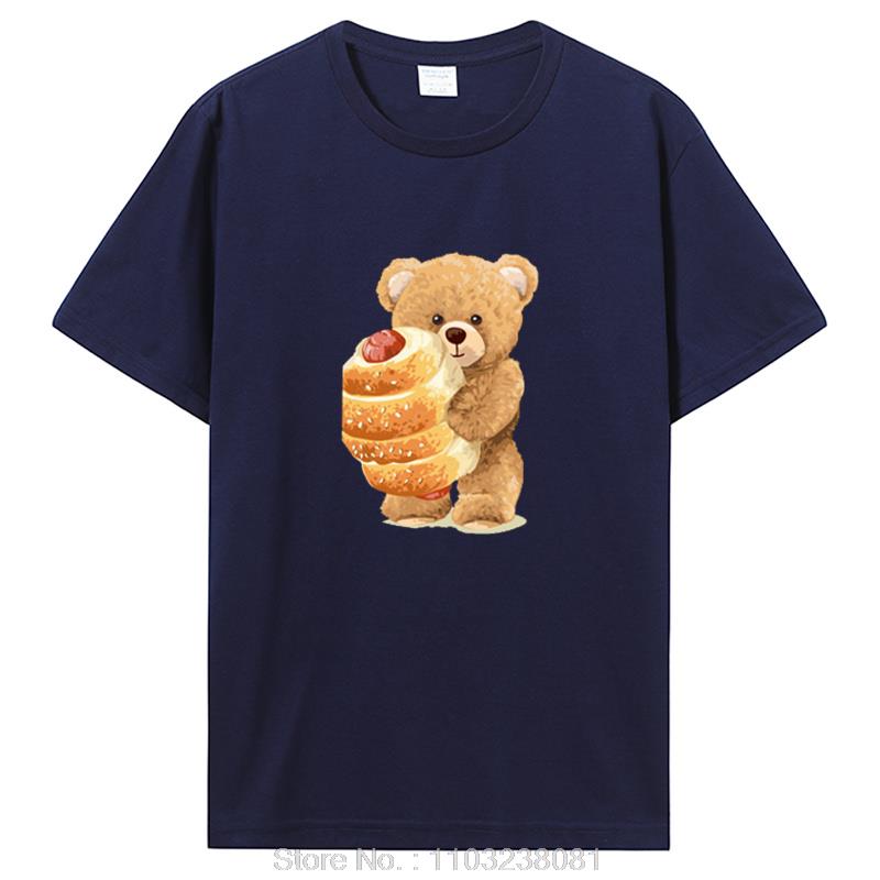 Tennis Teddy Cartoon Bear Tshirt Summer Cotton T Shirt Unisex Short Sleeve Oneck Tee Shirt Unisex Summer Girl Fashion Streetwear