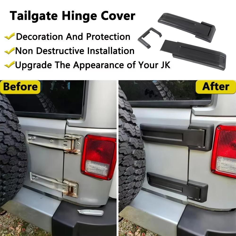 Tailgate Exhaust Vent Panel Hinge Cover Tail Light Lower Trim Keyhole Cap for Jeep Wrangler JK 2007-2017 Exterior Accessories