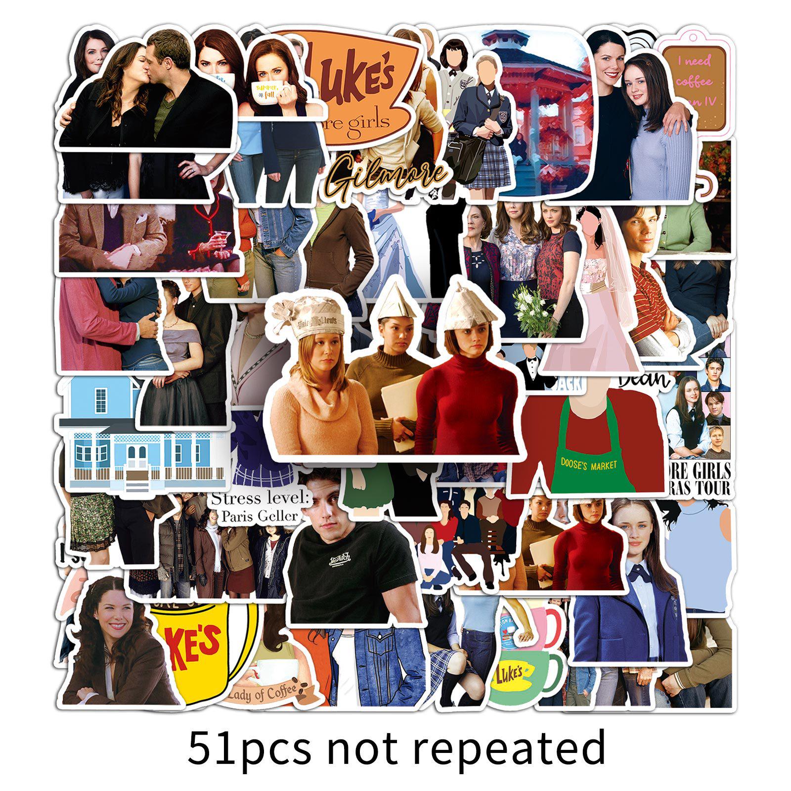 51PCS Gilmore Girls TV Show Waterproof Cartoon Stickers for Journals