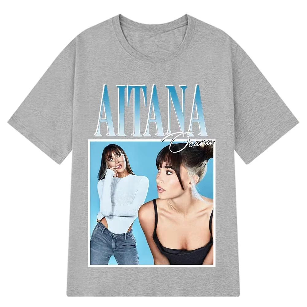 

Singer Aitana Ocana Fashion Graphic T Shirts Unisex Women Harajuku Tshirts Cotton Aesthetic Short Sleeve ONeck T Shirt Streetwear 4XL