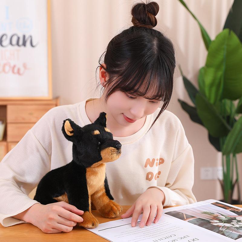 Jouets Peluches Chiot Simulation Haute Qualité Mignon Animaux en Peluche Doberman Bouvier Bernois Réalistes Poupée Animal de Compagnie Cadeau Enfant