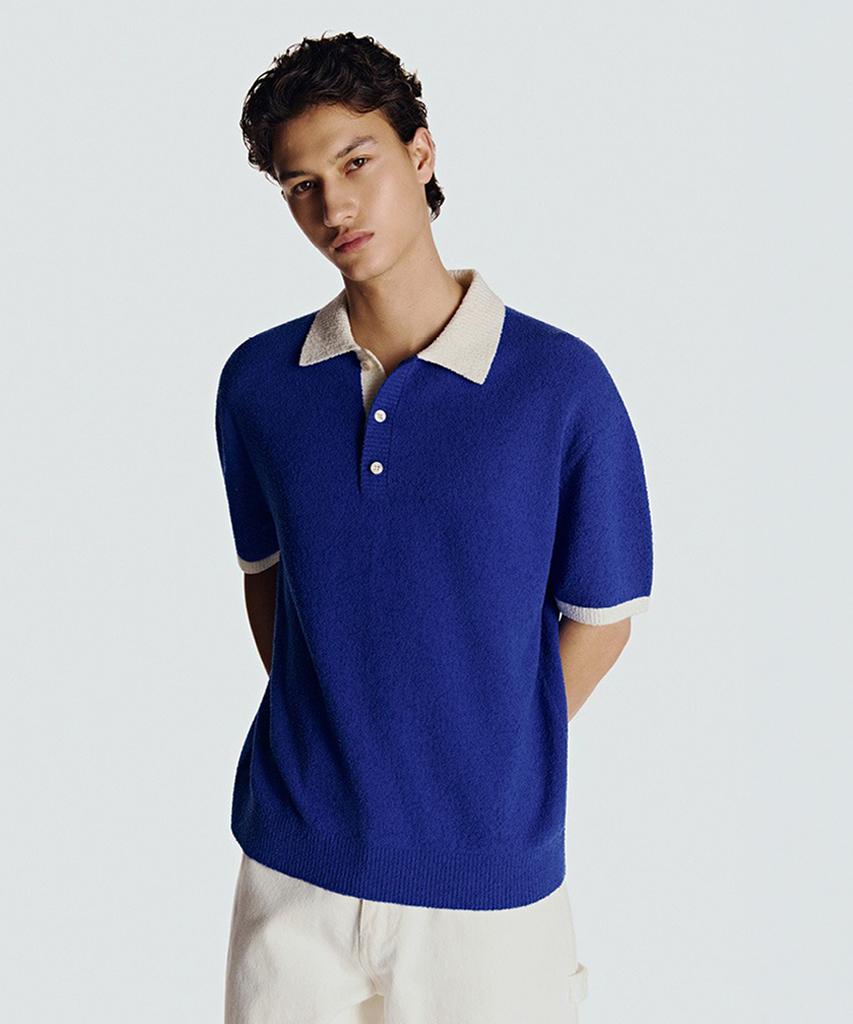 Danielkeulemyu 26Ss Washable Boucle Collar Knit Blue