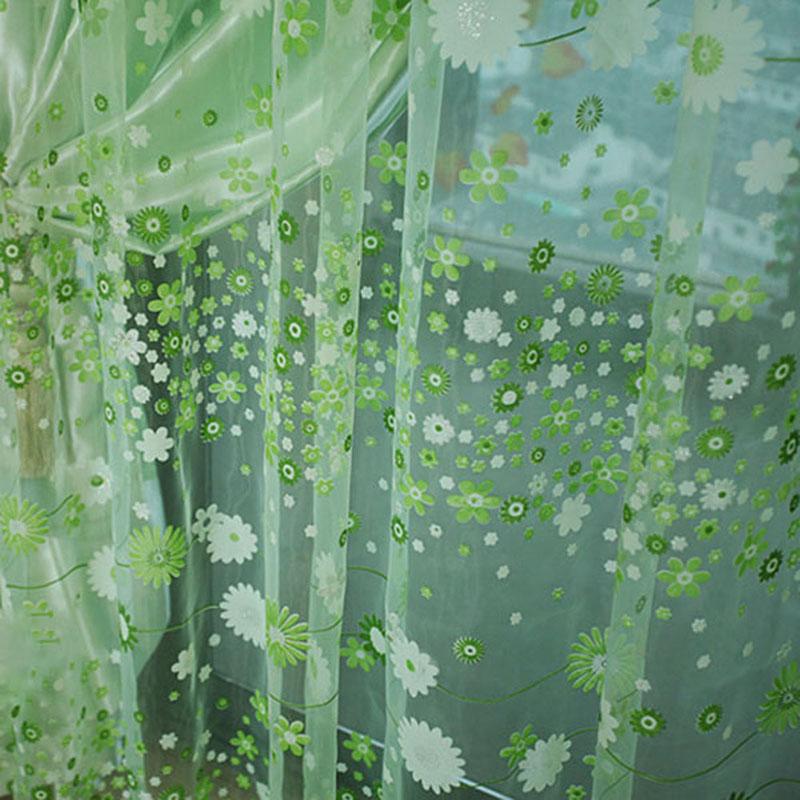 1PC Tulle Curtain For Bedroom Kitchen Kids Room Decoration Louver Window Treatments Romantic Butterfly Pattern Sheer Drape