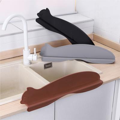 2Pcs Cartoon Cat Sink Splash Guard with Suction Cups Vegetable Washing Water Splash Protector Kitchen Countertop Kitten Anti-Splash Board