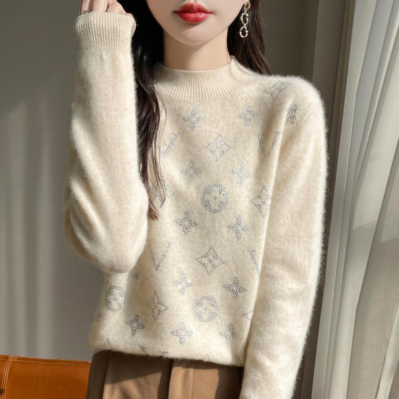 Dámský kašmírový svetr Kašmír Qinghe 30% kašmír 70% vlna podzimní a zimní pulovr hřejivý a módní