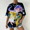 Women's T-Shirt KPop Demon Hunters Graphic Vibrant Anime Style Print Featuring Casual Loose Fit Top for Trendy Outfits