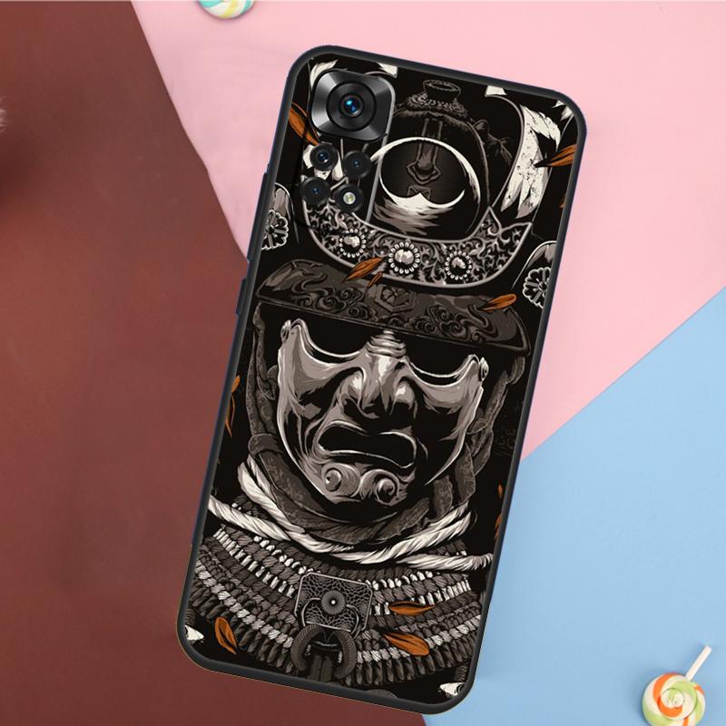Samurai Mask Warrior Helmet Cover For Xiaomi Redmi Note 14 13 Pro 12 11 9 10 9S 10S 11S 12S Redmi 14C 10C 12C 13C Case