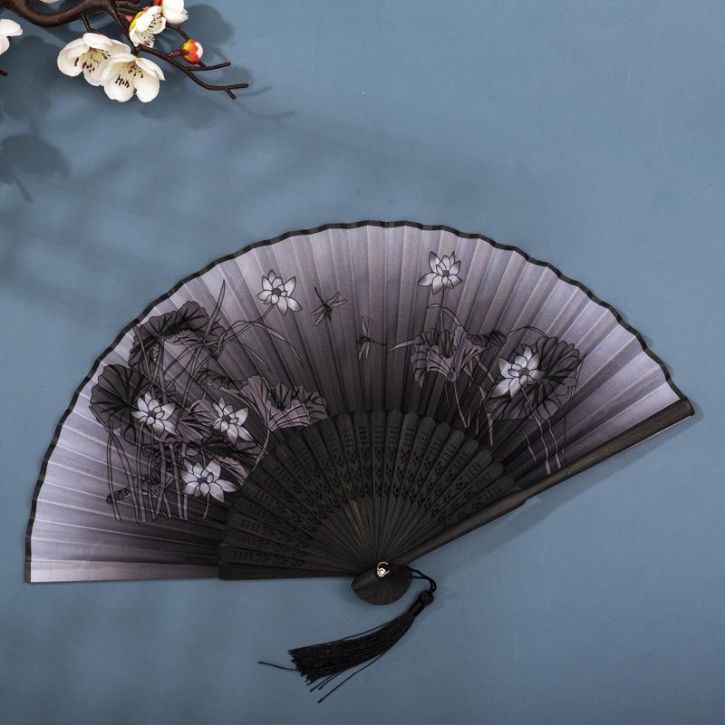 Classical Chinese Dance Fan - Handmade Bamboo Folding Fan for Wall Decor, Performance Costume & Partition Screen