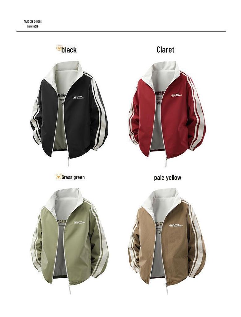 Pánská moderní větrovka se stojáčkem pro volný čas - ležérní móda na jaro a podzim