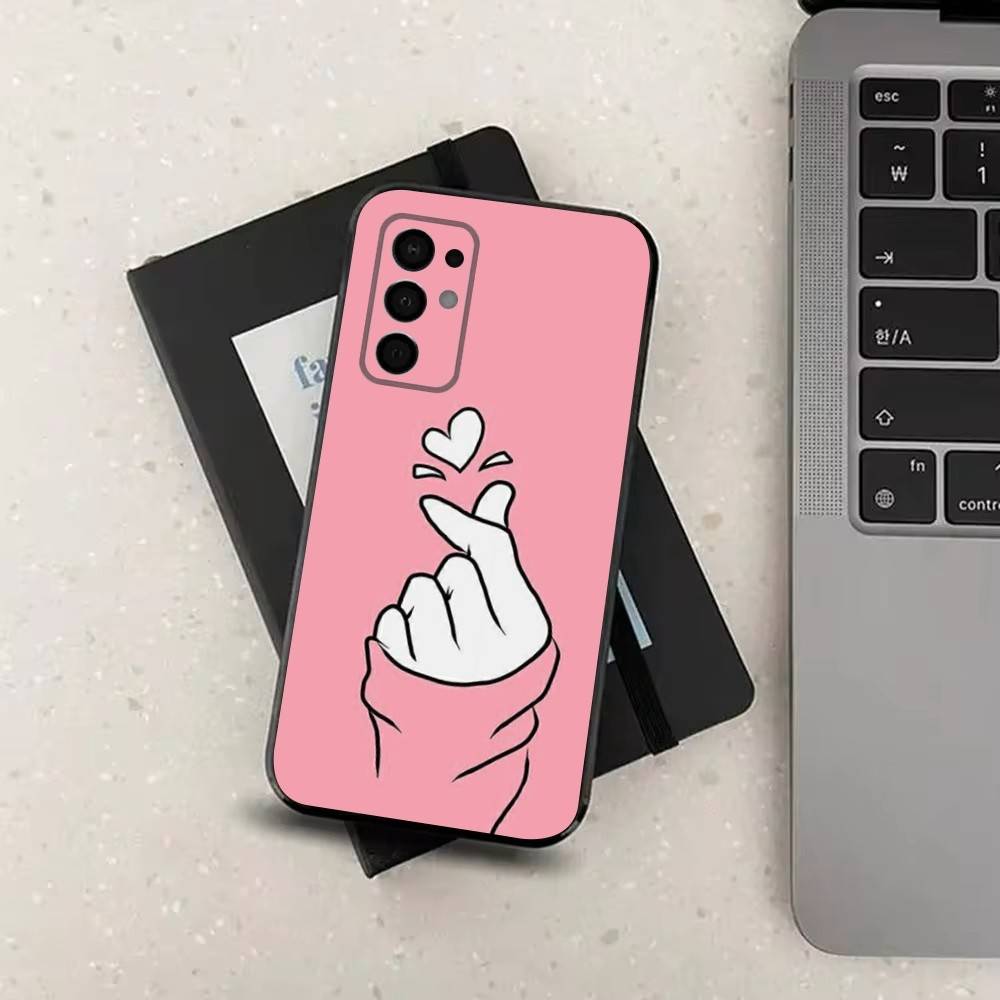 Lovely Hand Heart For Samsung Galaxy A73,J7,22,Note,72,41,31,8,9,52,71,53,32,Soft Black Silicone Cover Case