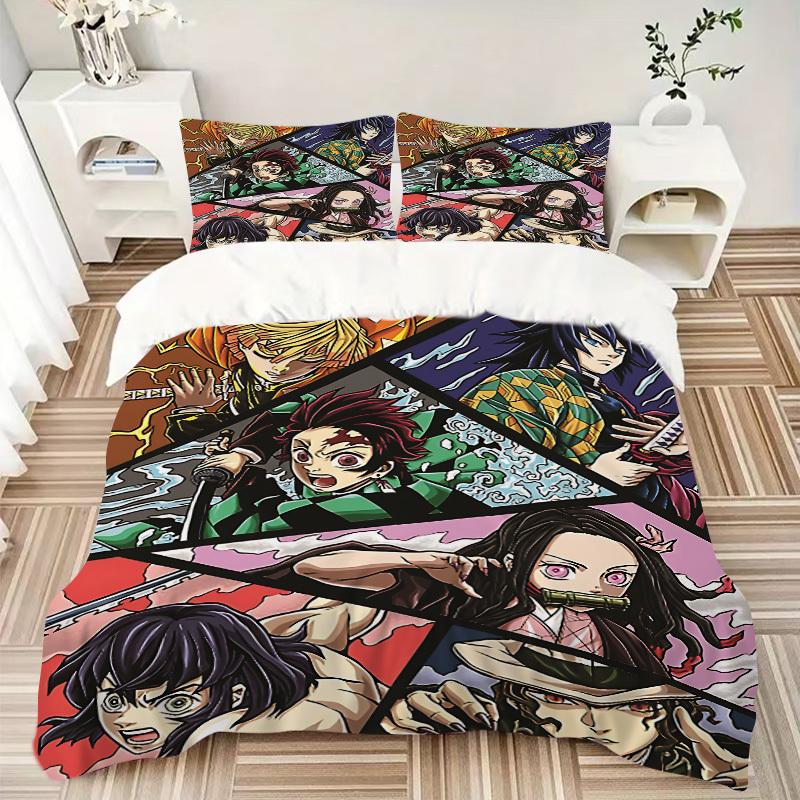 3pcs Demon Slayer Bedding Set. Soft and Comfortable with No Core Included (1x Duvet Cover + 2x Pillow Covers) yy251031052