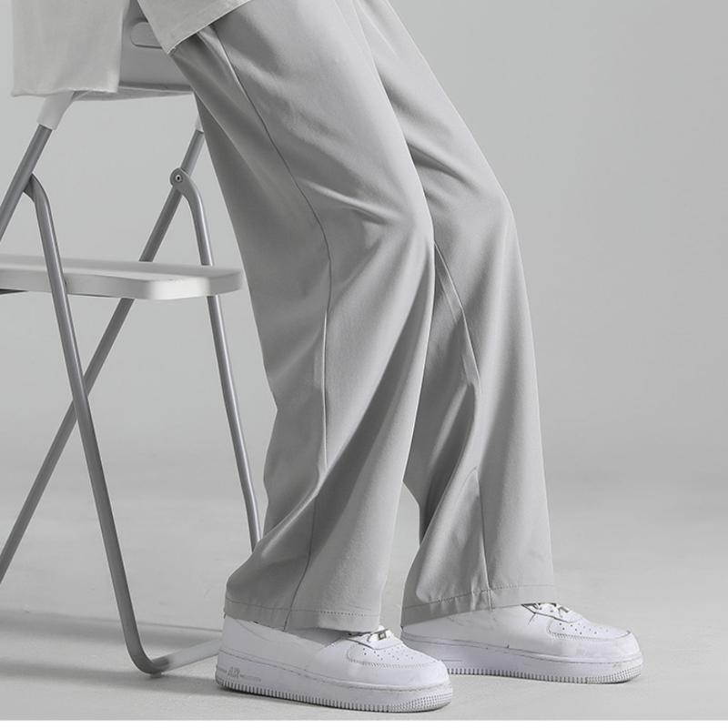 Spring and Summer Casual Pants Men's Drape Straight Wide-leg Thin Ice Silk Pants Trend Korean Version of Loose Mopping Trousers