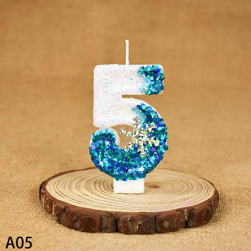 1 buc fulg de zăpadă temă număr 0-9 lumânare tort decor printesa ziua de naștere tort toppers nuntă petrecere tort decorare Crăciun consumabile