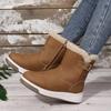 Flats Platform Women Snow Ankle Boots Fur Warm Walking Cotton Shoes Woman 2024 Winter Trend New Casual Thick Chelsea Botas Mujer
