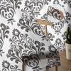 Black And White Baroque Flower Vine Abstract Tulle Sheer Window Curtains for Living Room Bedroom Voile Organza Curtains Drapes