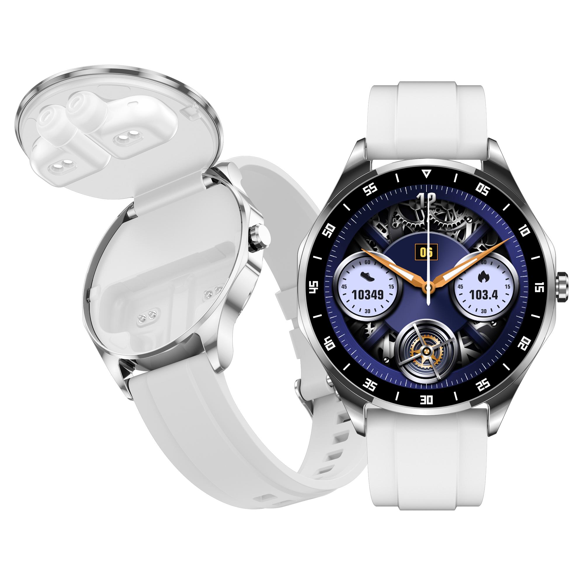 

X20 2-in-1 Bluetooth-compatible TWS Earphone Health Monitoring 1.43-inch AMOLED Screen Smart Watch Silver