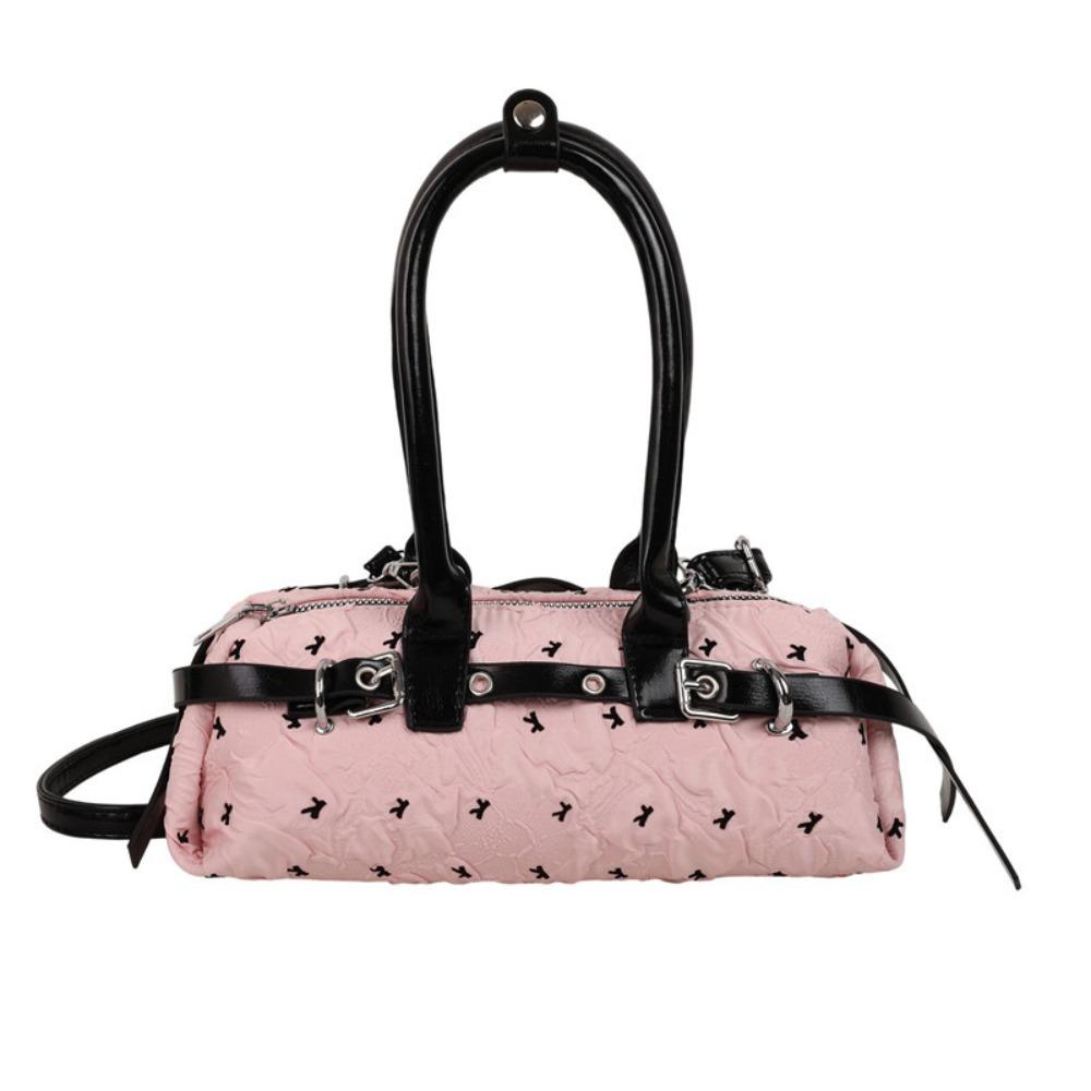 

Женская сумка подмышку из ПУ кожи, сумка-боулинг из сирсакера, модная сетчатая сумка на плечо, сумочка розовый