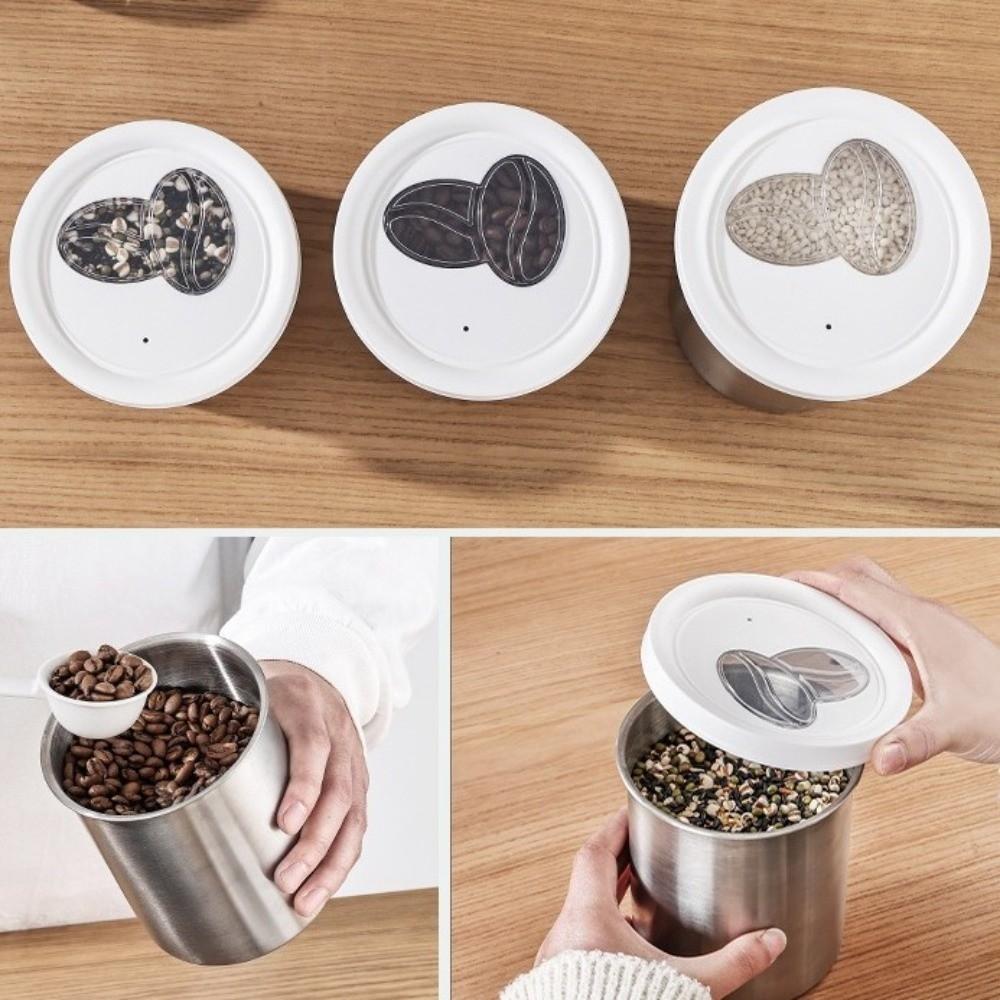 Airtight Coffee Bean Storage Jars Stainless Steel Tea Tin Coffee Canisters  for Coffee Tea Grain