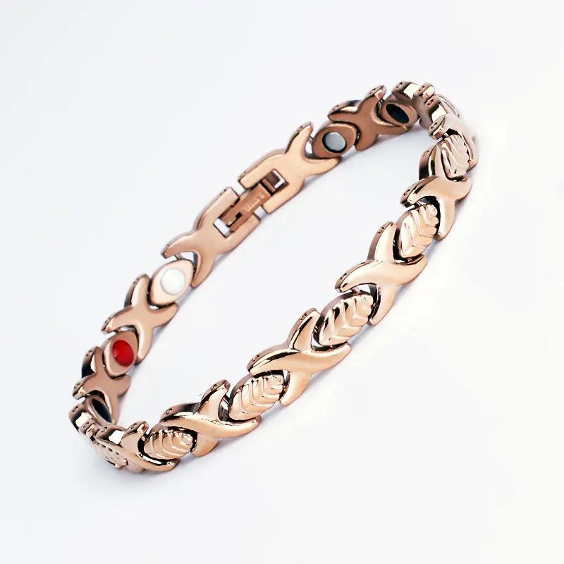 Hot-selling XO Leaf Magnet Bracelet Removable Magnetic Health Energy Bracelet