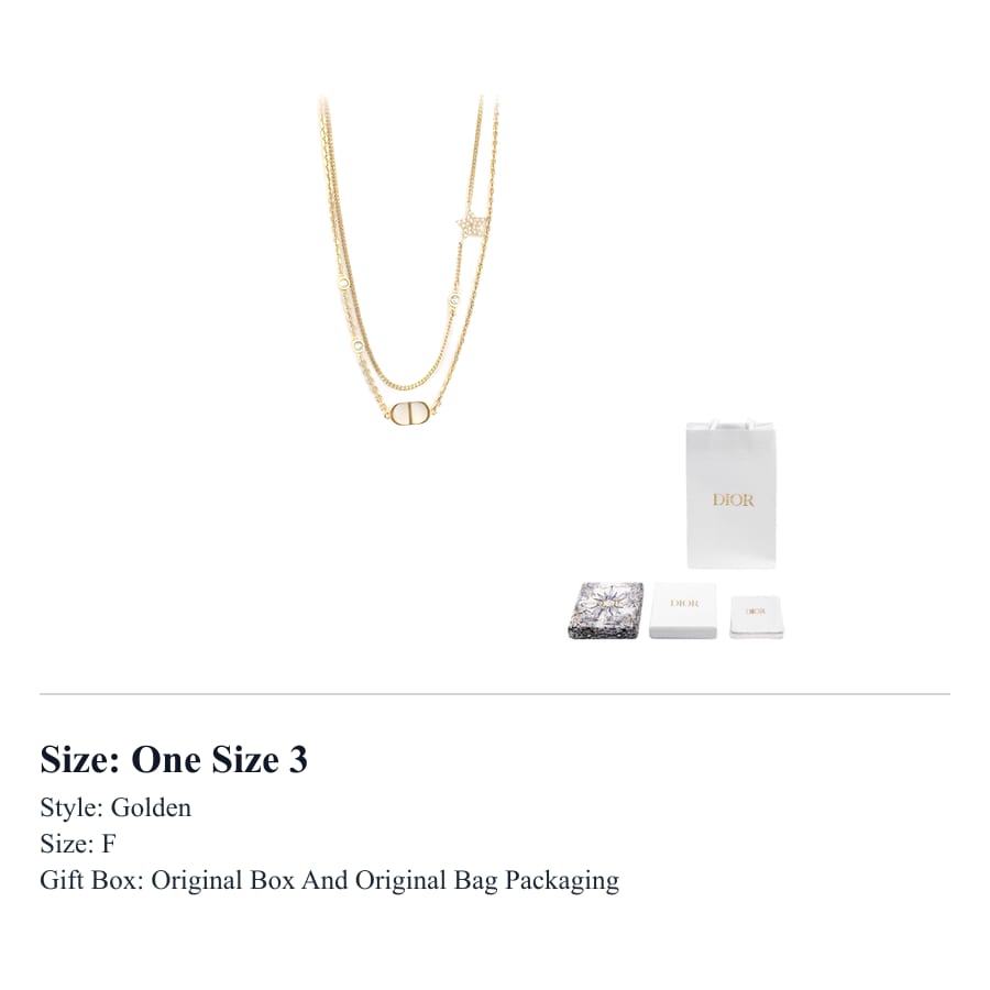 DIOR Metal, White Crystal Necklaces Women's Gold 106964268