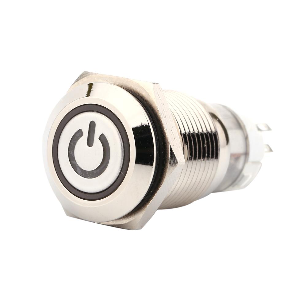 1 Piece 16mm 1NO 1NC Connection 12V Metal LED Toggle Switch Latching Push Button