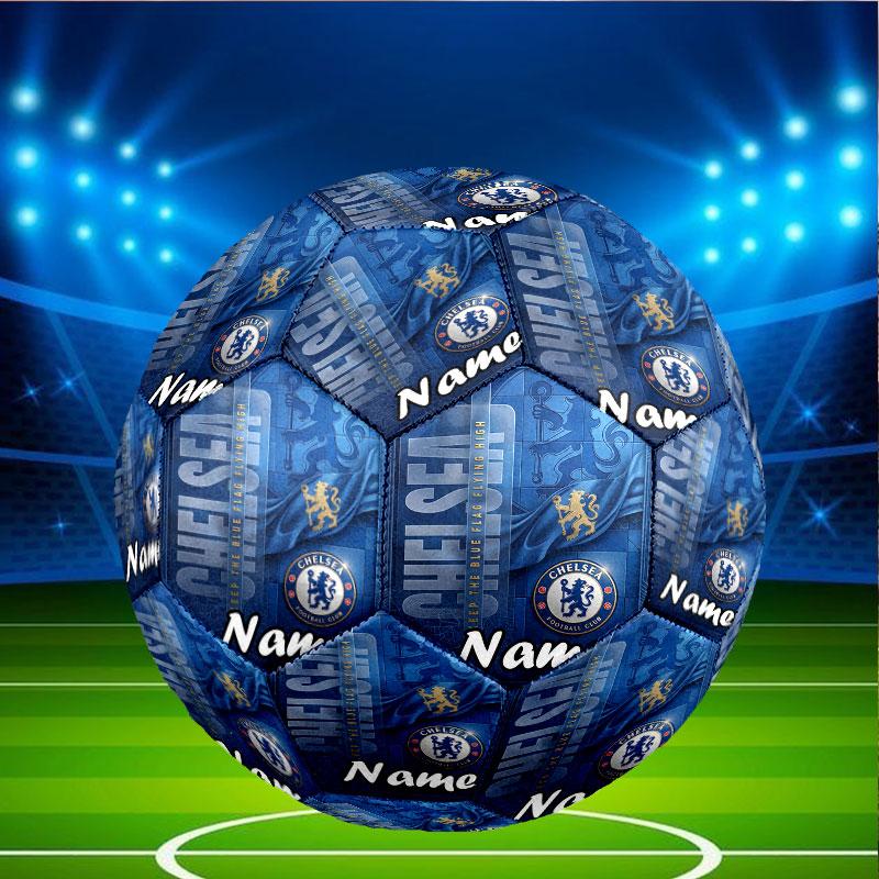 Custom Name Personalized Chelsea Football Club Print Size 5 Soccer Ball Training & Match Football, for Team, Kicking, Gift for Football Enthusiasts