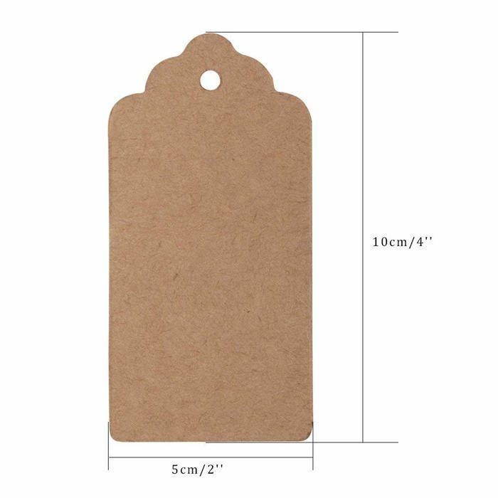 Étiquettes cadeau - G2PLUS - G2PLUS - 100 étiquettes - Papier kraft - Ficelle en jute 30m
