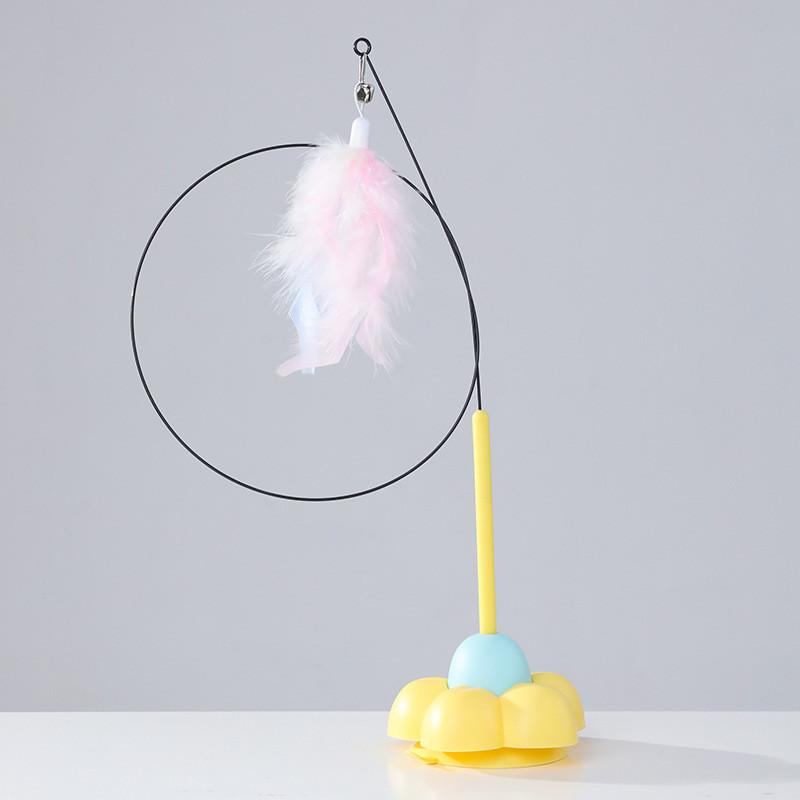 

Pet Toy Cat Teaser Stick With Strong Suction Cup For Interactive Play And Gift Use жёлтый