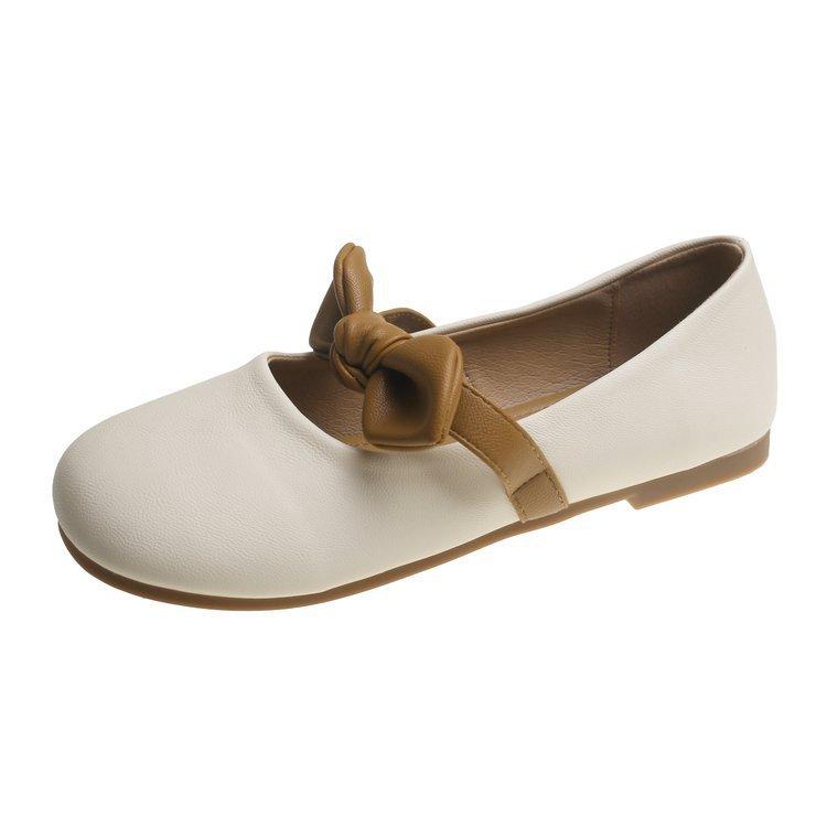 Mary Jane Single Shoes Female Bow Bow Soft Bottom Soybean Shoes Commuting Driving Shallow Mouth Grandma Shoes Female