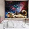 LB Cat Butterfly Tapestry, Cool Funny Cat with Butterfly Wall Tapestry for girls, Fantasy Galaxy Wall Art for Bedroom Living Room Dorm Home Decor, 60
